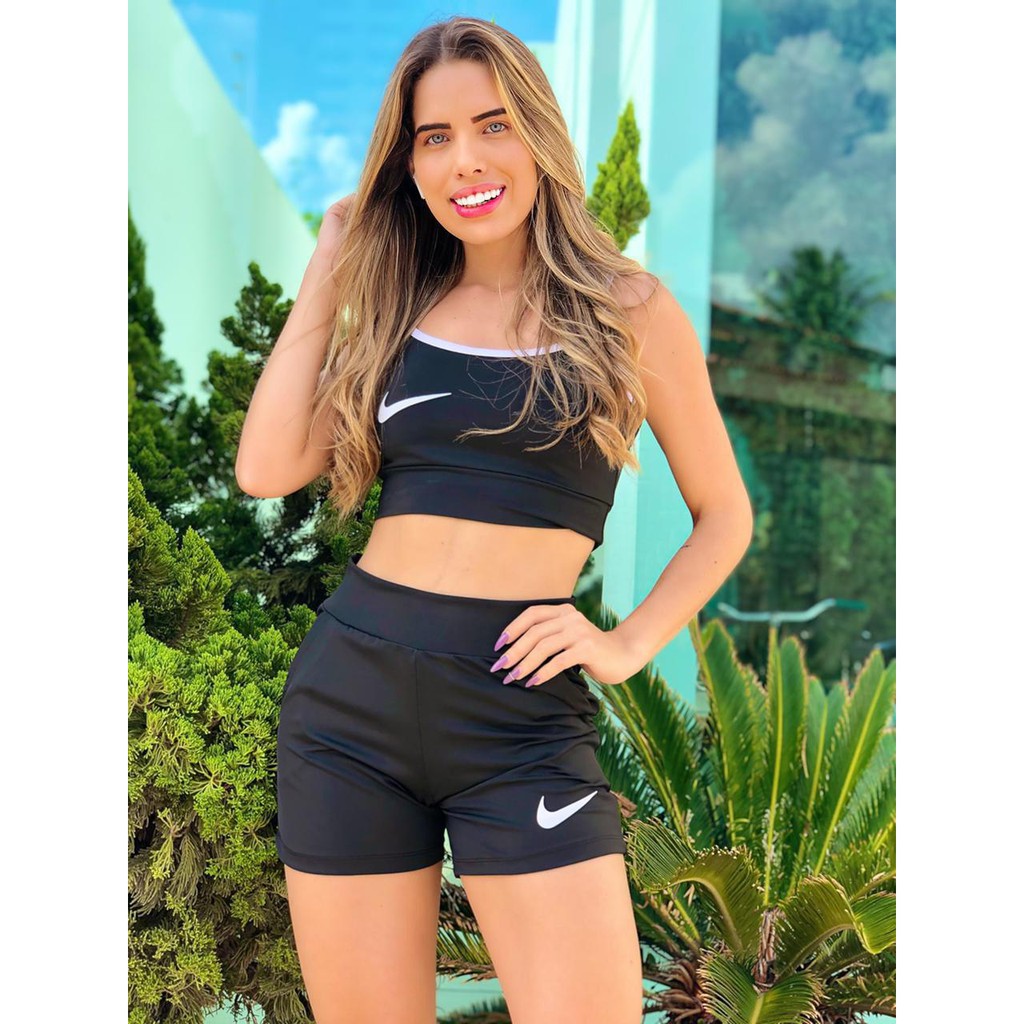 Roupa de Academia Fitness Conjunto de Ginástica Short + Top