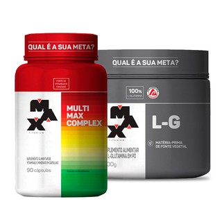 Kit combo alta imunidade. Multimax Complex 90 Caps + Glutamina 150g - Max Titanium