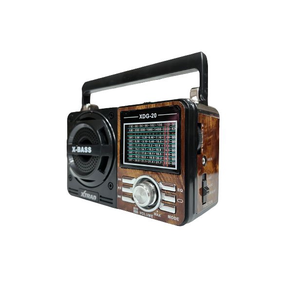 Rádio Retrô Vintage AM FM com entrada Aux P2 Pen Drive MP3 Usb XDG