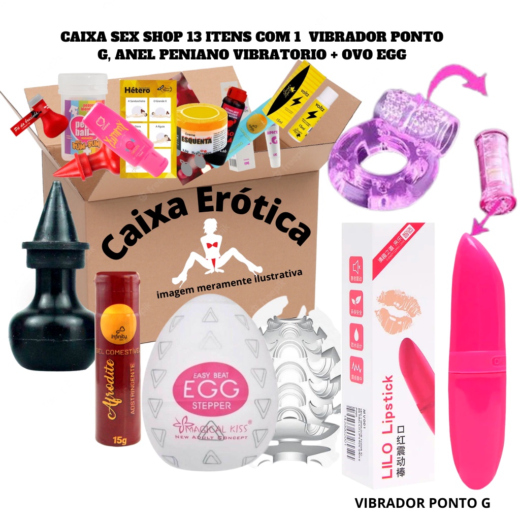 kit sex shop 13 produtos adultos +1 brnde brinquedos sexuais vibrador ponto g - egg masturbador anel peniano vibratório