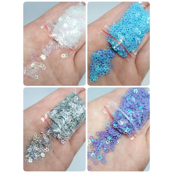 Glitter Holográfico Estrela - Embalagem com aproximadamente 4 gramas