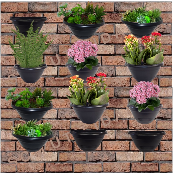 12 vasos de parede 1 litro - vaso para - jardim vertical - meia lua ...