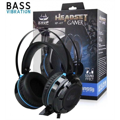 Fone Headset Gamer 7.1 Bass Vibration KP-417 - Knup Azul