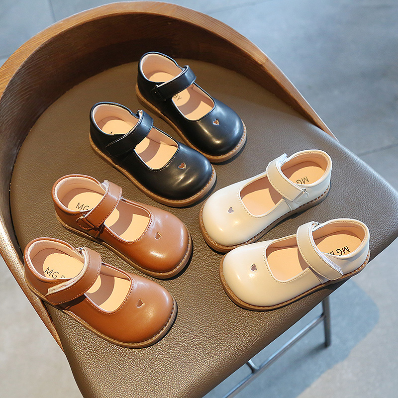 Lovely Girls Plain Pigmented Soft Leather Stylish Sapatos Planos De Alta Qualidade De 2-6 Anos De Idade