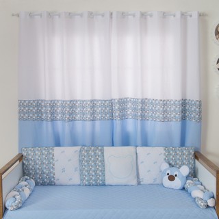 Cortina Dengoso 2.00 Mts Para Quarto Infantil e bebe azul