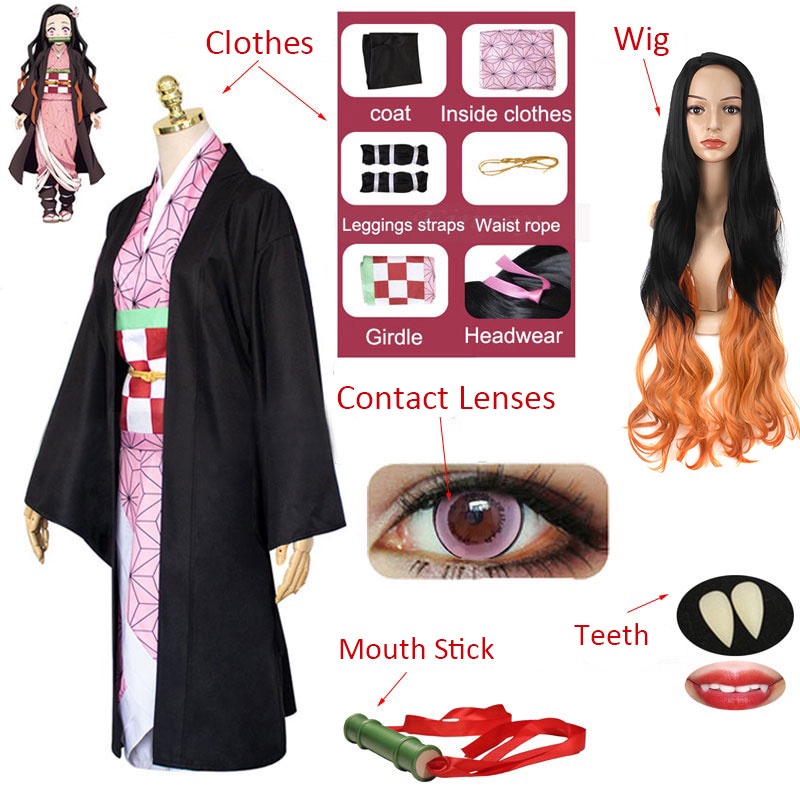 Compre Anime demônio slayer kimetsu não yaiba agatsuma zenitsu cosplay  traje feminino quimono uniforme halloween roupas de festa de natal