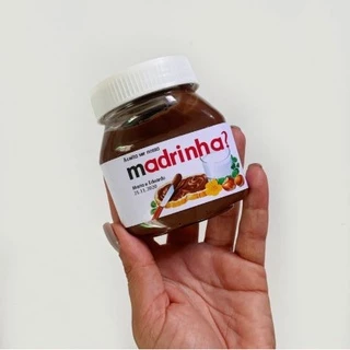 Rótulo Nutella personalizado para padrinhos, damas e pajens - 5 unidades