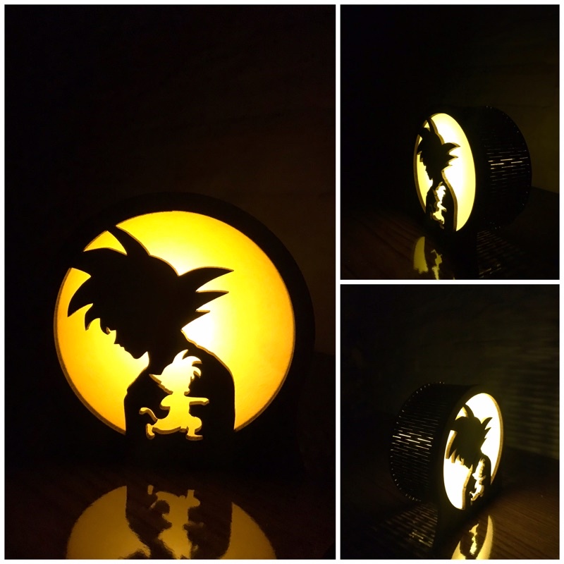 Luminária Geek de mesa Dragon Ball Goku / Com Luz de Led e Cabo USB