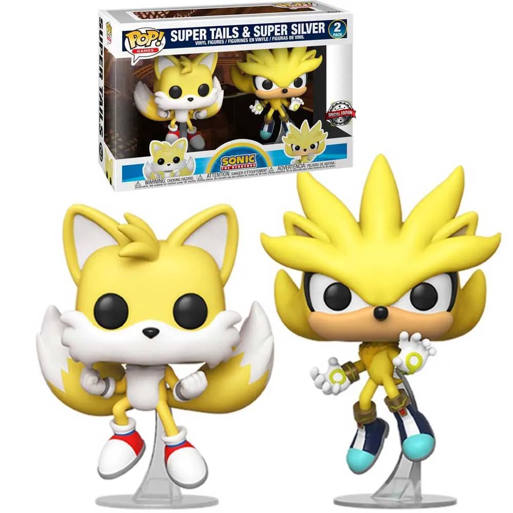 Sonic the Hedgehog - Super Tails & Super Silver 2 Pack - POP! Games action  figure 2-Pack