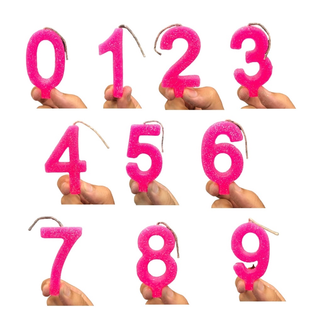 Vela de aniversário números rosa e azul | Shopee Brasil