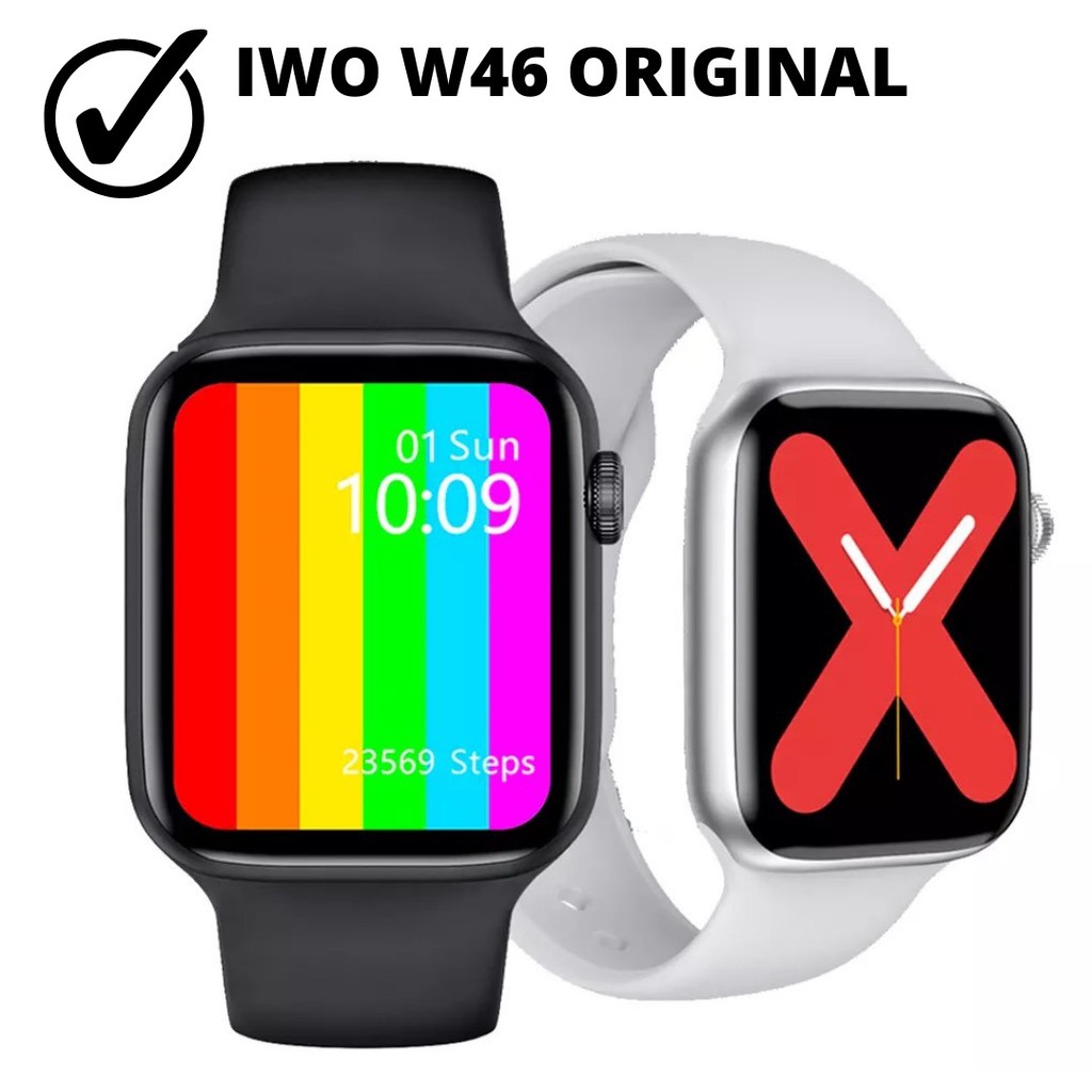 Smartwatch IWO W46 Relógio Inteligente Original Troca Foto Tela ...
