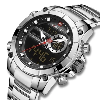 Naviforce Moda Esporte Chronograph Quartz Men Watch Strap Aço À Prova D 