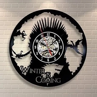 Game Of Thrones Winter Is Coming - Relógio Disco De Vinil Decoração