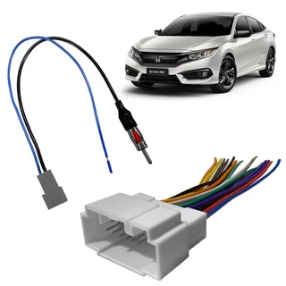 Kit Plug Adaptador de Antena Chicote Som Automotivo Honda Civic