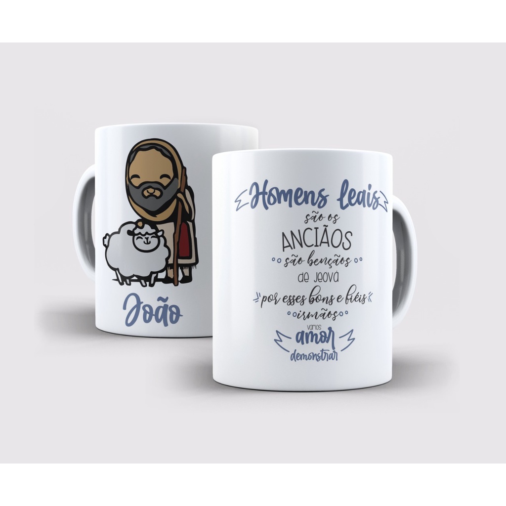 Caneca Anciãos JW presente com Nome Cerâmica Presente