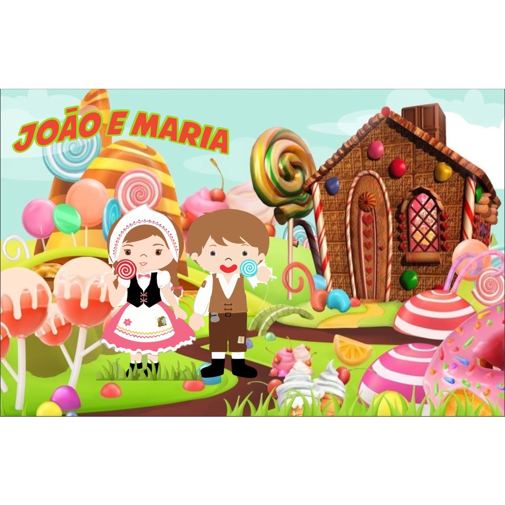 Painel Festa Lona Decoração Tema João E Maria Doces Candy | Shopee Brasil