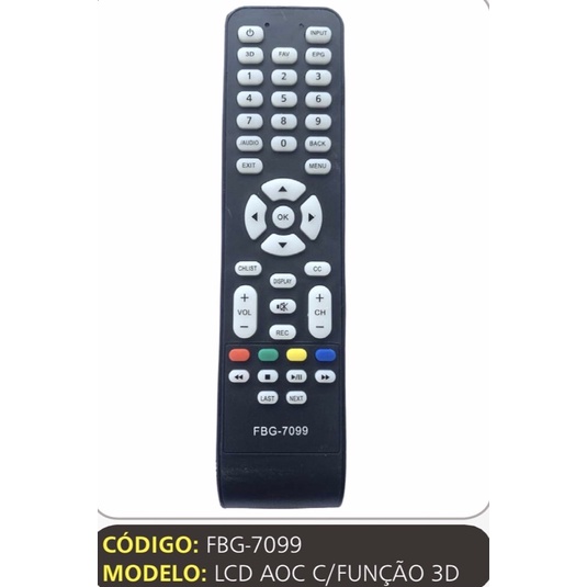 Controle Remoto tv AOC Controle AOC controle tv AOC | Shopee Brasil