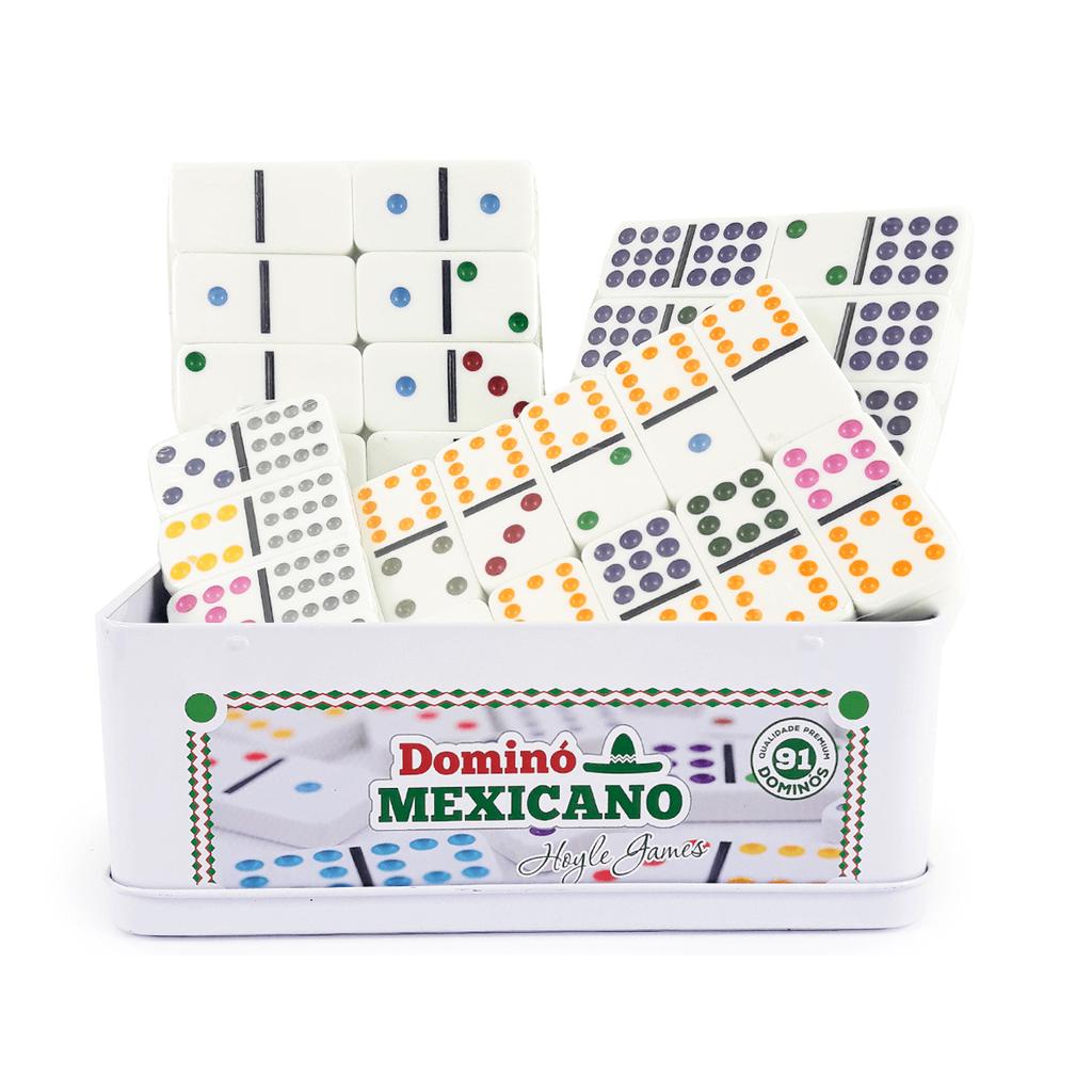 Jogo Domino Mexicano Double12 Colorido 91 Pedras Melanina