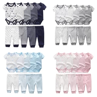 Summer Fashion 0-12M 100%Cotton Short Sleeve Baby Boy Girl suits