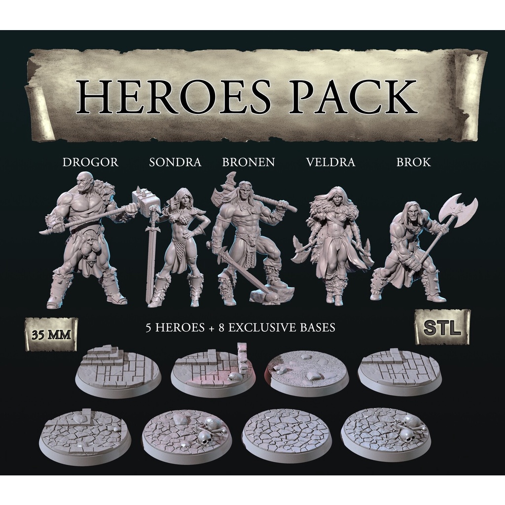 Miniatura para RPG “PACK DE HEROIS”
