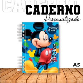Caderno A5 personalizado Mickey Mouse