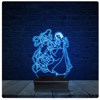 Luminária Led Acrilico Abajur - Disney Branca de Neve 20