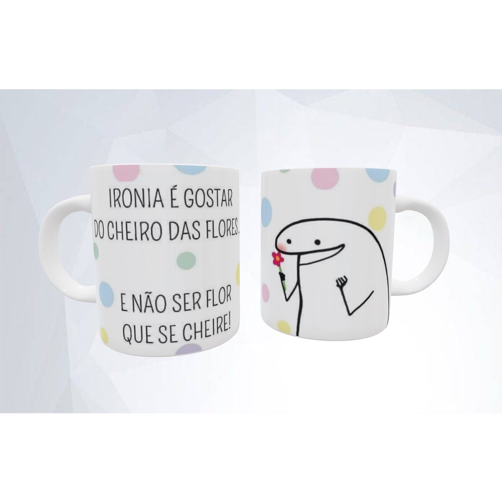 Caneca Flork Memes Engraçados - Ironia É Gostar Do Cheiro