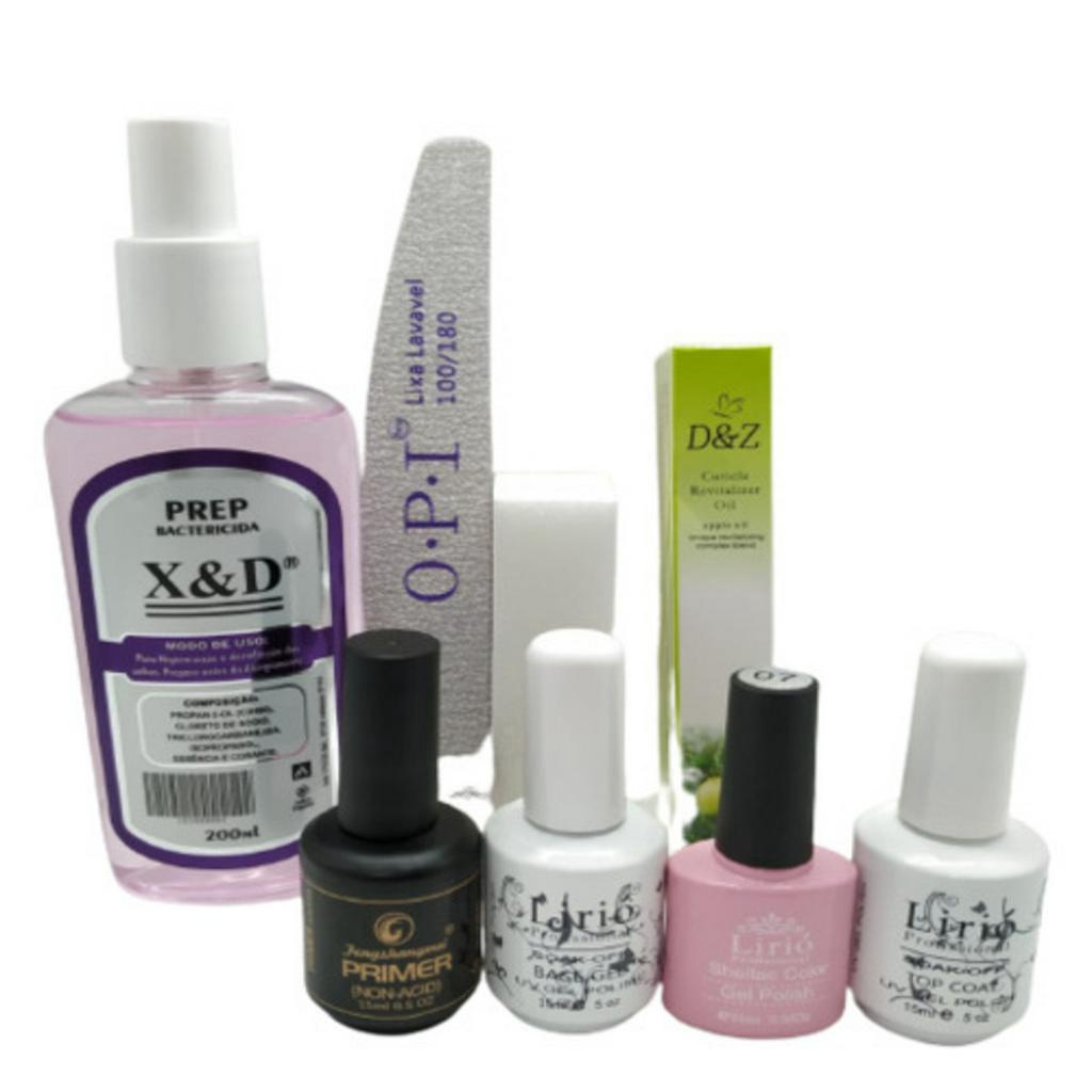 Kit Completo Esmaltação Em Gel Semi Permanente Alongamento | Shopee Brasil