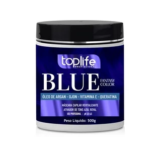 Máscara Matizadora Tonalizante Blue Azul Toplife Profissional 500g