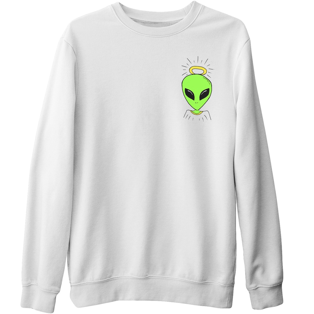 Moletom Gola Redonda Agasalho Unissex Alien Et Coroa Anjo Peito Pequeno |  Shopee Brasil