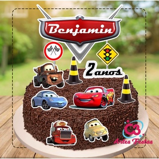 Topo de bolo carros Disney, Topper personalizado/mesversario/aniversário.