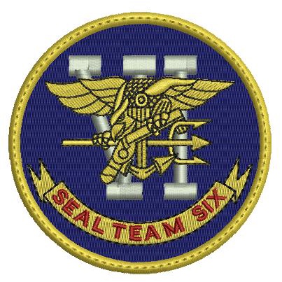 80年代　U.S. NAVY TEAM SIX ポケットパッチ Patch Bordado 8x8cm Seal team Six c/carrapicho, p/ costurar ou