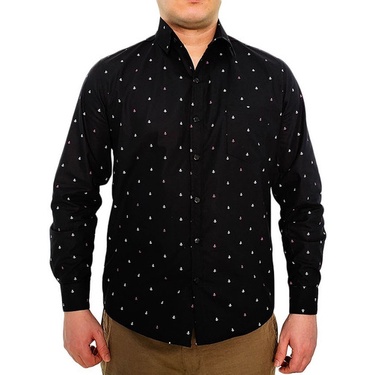 Camisa social manga longa hot sale estampada