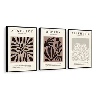 Quadros Decorativos Modernos Matisse Abstrato Para Sala Quarto Casa Corredor Com Moldura e Vidro