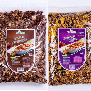 Kit 1 Granola de Chocolate 1kg + Granola Light 1kg