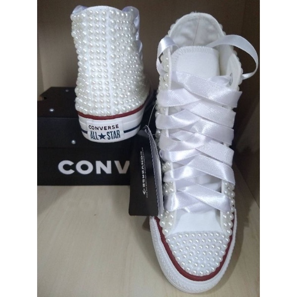 Tenis all star sales branco com perola