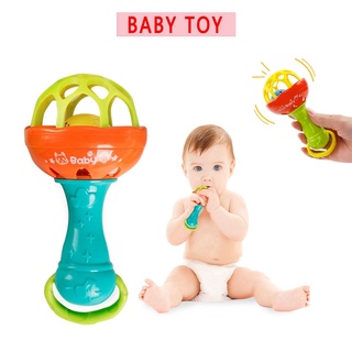 EY Baby Rattles Toy Intelligence Agarrar Gengivas Sino De Mão Rattle Cabeça Única Plástico Educacional Brinquedos De Engraçados Aniversário