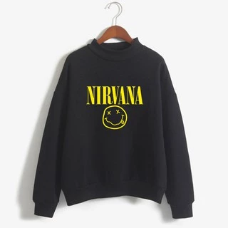 Blusa Moletom Gola Redonda Unissex Logo Banda Nirvana Grunge Rock