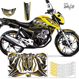 Adesivo Titan 160 Kit Carenagem + Roda Ano 16 A 21 Amarelo