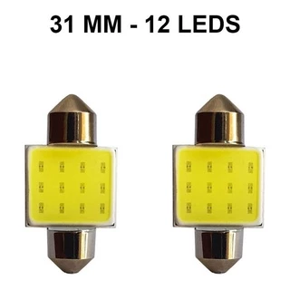 Par Lampada Torpedo 31mm 12 Leds Luz Branca Teto Placa