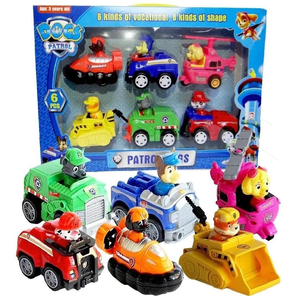 Brinquedo Menina/menino/kit Patrulha Canina 6 Carrinhos Fofo | Shopee ...