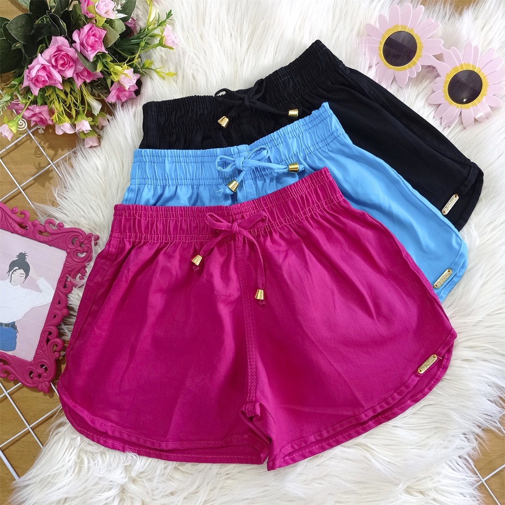 Shortinho - Short Curto Soltinho Feminino Infantil Juvenil | Shopee Brasil