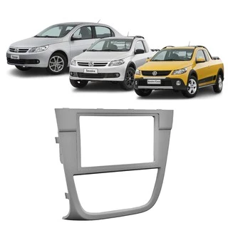 Moldura 2 Din - Volkswagen Saveiro Cross Trooper Voyage GV - 2008 a 2012 - Preto