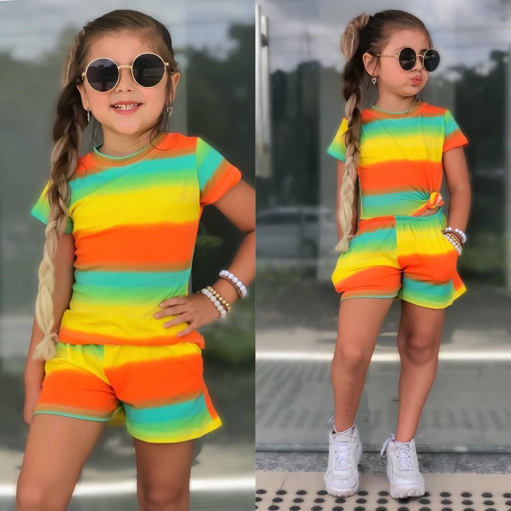 Kit 4 Conjunto Infantil Juvenil Menina em cotom 1 ao 16 roupa menina de  calor Multicolorido - Compre Agora