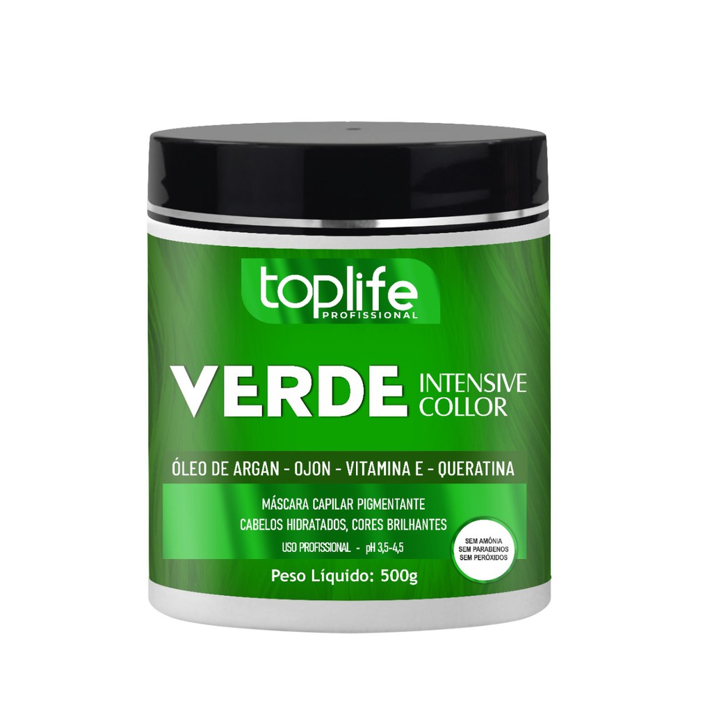 Máscara Capilar Tonalizante Verde Toplife 500g | Shopee Brasil