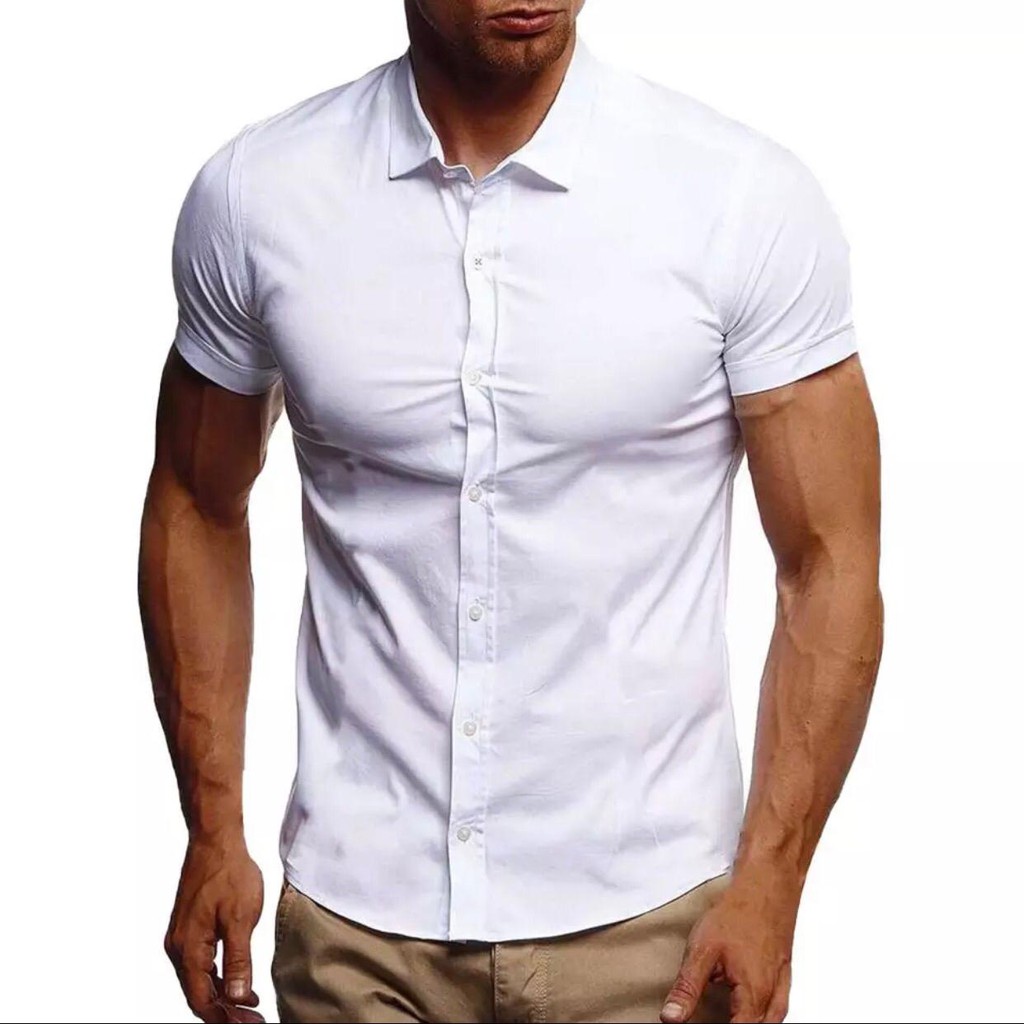 Camisa slim fit branca hot sale masculina