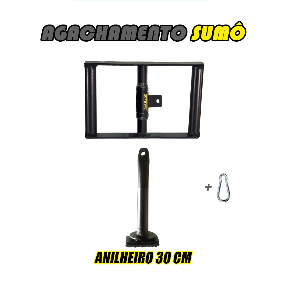 Agachamento sumô, suporte anilheiro + barra de 50 cm emborrachada  agachamento profissional