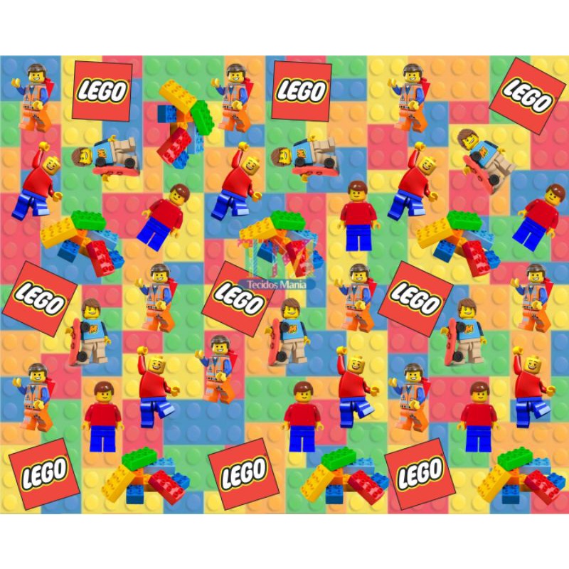 Tecido tricoline, microfibra ou gabardine estampado - Lego - 0.50 cm ...