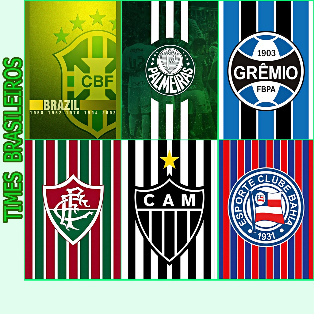 TIMES FUTEBOL BRASILEIRO - Brasil - futebol - Times - Placa decorativa - Quadro parede & decoração - Presente