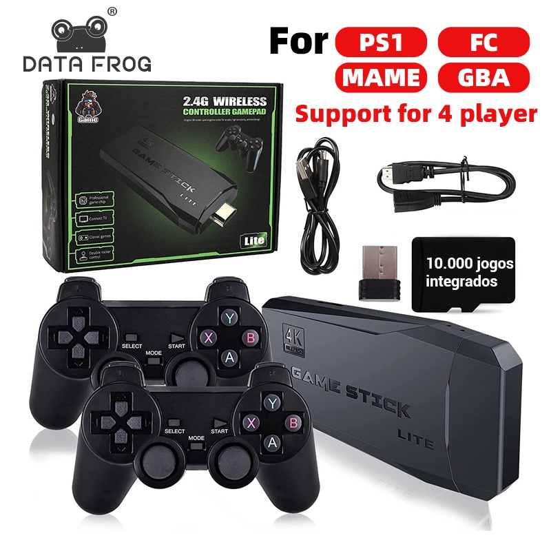 Compre Data frog-console de videogame retrô, 4k, hdmi, compatível com tv,  android, caixa de tv, emuladores 5600 + jogos para ps1/psp/gba/n64